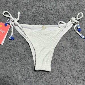 Maaji Zebra Frost Sunning Low Rise Tie Side Bikini Bottom White Swim